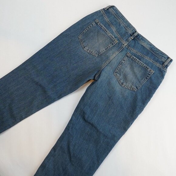 Free People Maggie Straight Leg Jeans Mid Rise Raw Hem - Size 30 - EUC - Picture 4 of 9